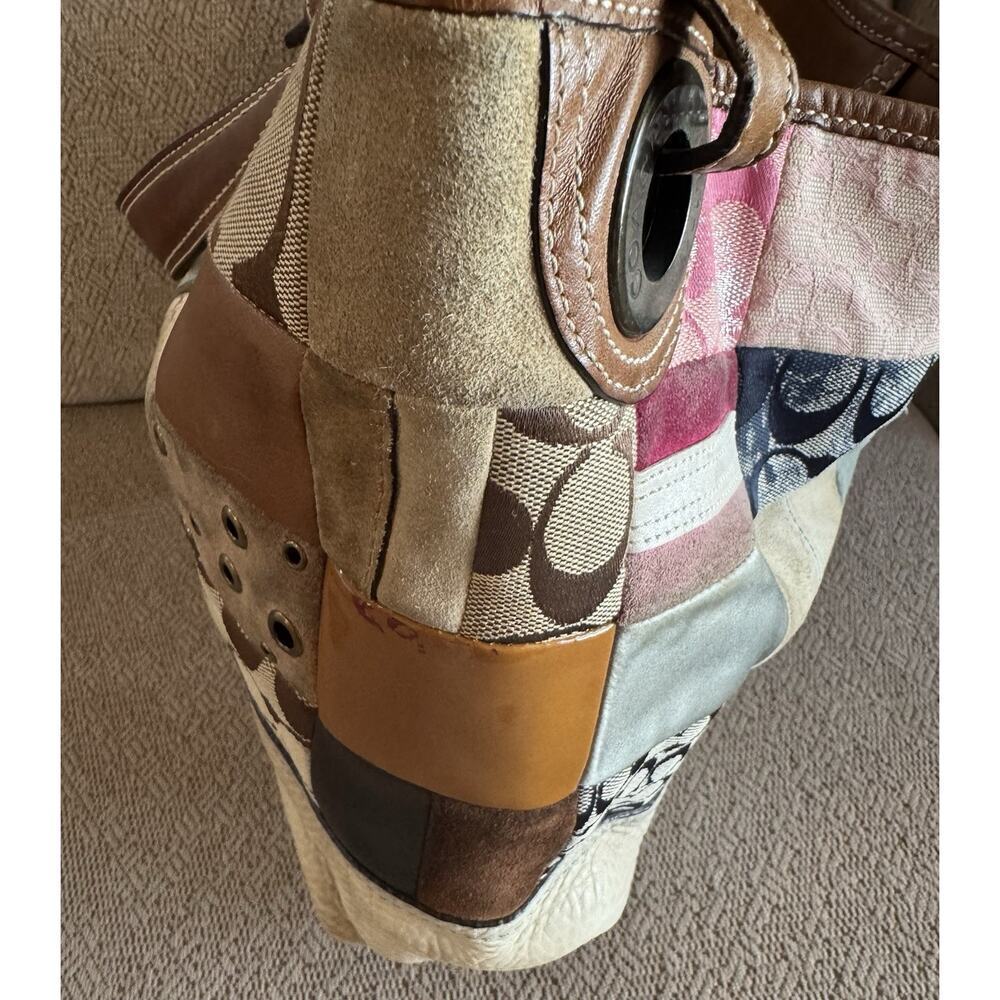 Coach Vintage Signature Patchwork Purse– Multicolor Neutral Tones - Picture 6 of 16